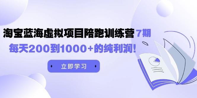 (9541期)黄岛主《淘宝蓝海虚拟项目陪跑训练营7期》每天200到1000+的纯利润 - 创享网-创享网