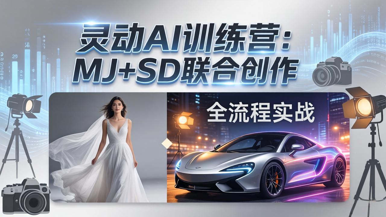 灵动AI训练营-3.0课程：MJ+SD联合创作，从婚纱大片到汽车广告，摄影后期全流程实战-创享网
