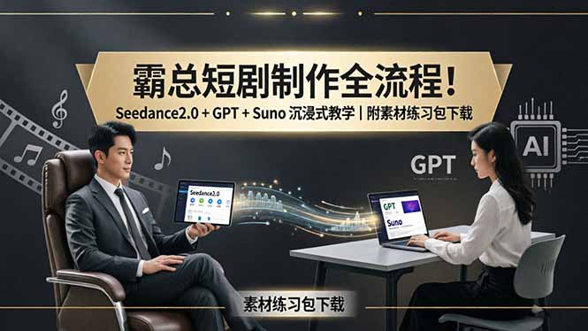 霸总短剧制作全流程！Seedance2.0 + GPT + Suno 沉浸式教学｜附素材练习包下载-创享网