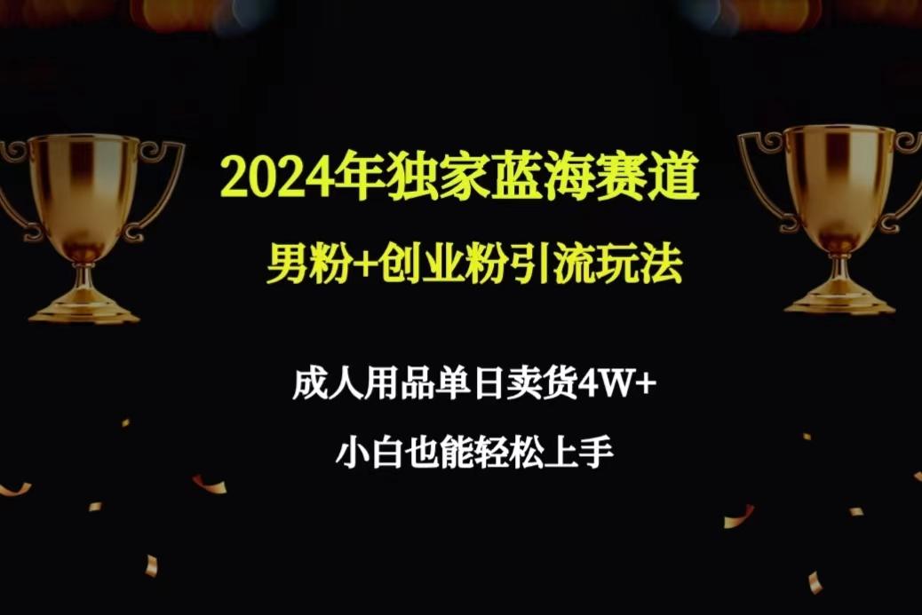 2024年独家蓝海赛道男粉+创业粉引流玩法，成人用品单日卖货4W+保姆教程 - 创享网-创享网