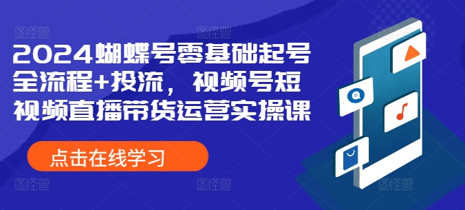 2024蝴蝶号零基础起号全流程+投流，视频号短视频直播带货运营实操课 - 创享网-创享网