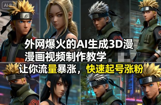 外网爆火的AI生成3D漫画视频制作教学，让你流量暴涨，快速起号涨粉！-创享网