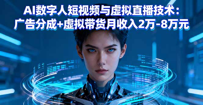 AI数字人短视频与虚拟直播技术:广告分成+虚拟带货月收入2万-8万元-创享网