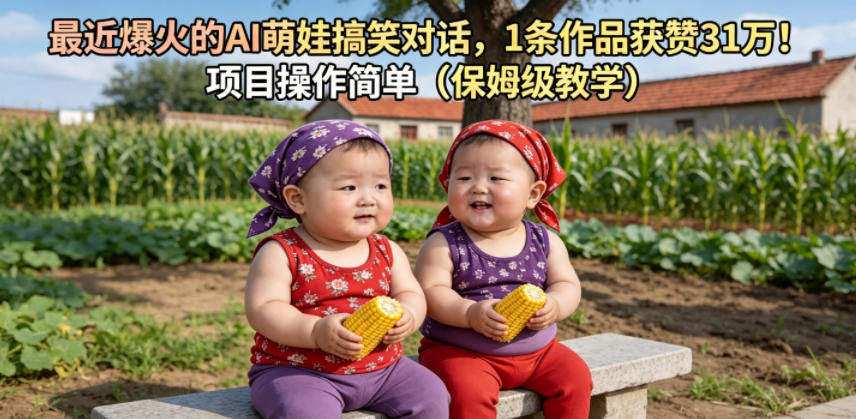 最近爆火的AI萌娃搞笑对话，1条作品获赞31W，项目操作简单(保姆级教学)-创享网