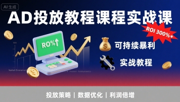 AD投放教程课程实战课，实现广告ROI300%+可持续暴利 - 创享网-创享网