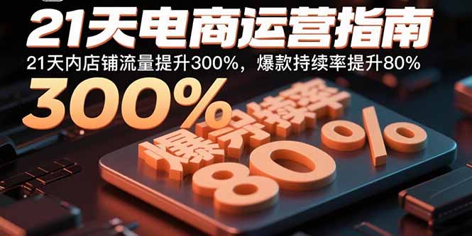 21天电商运营指南：21天内店铺流量提升300%，爆款持续率提升80% - 创享网-创享网