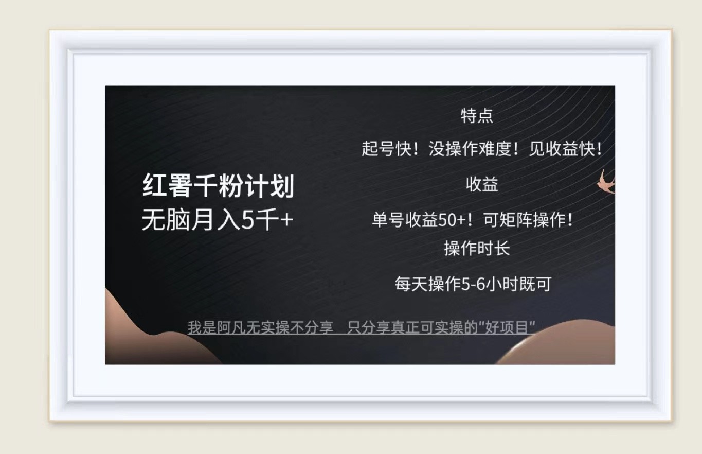 红薯千粉计划无脑月入5千+！既做既赚！ - 创享网-创享网