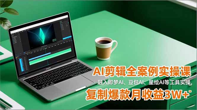 AI剪辑全案例实操课,融入即梦AI、豆包AI、星绘AI等工具实操,复制爆款月收益3W+-创享网