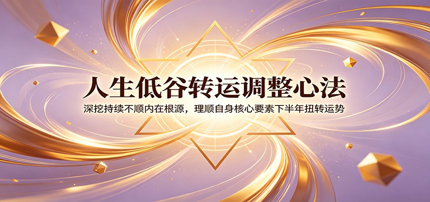 人生低谷转运调整心法：深挖持续不顺内在根源，理顺自身核心要素下半年扭转运势 - 创享网-创享网