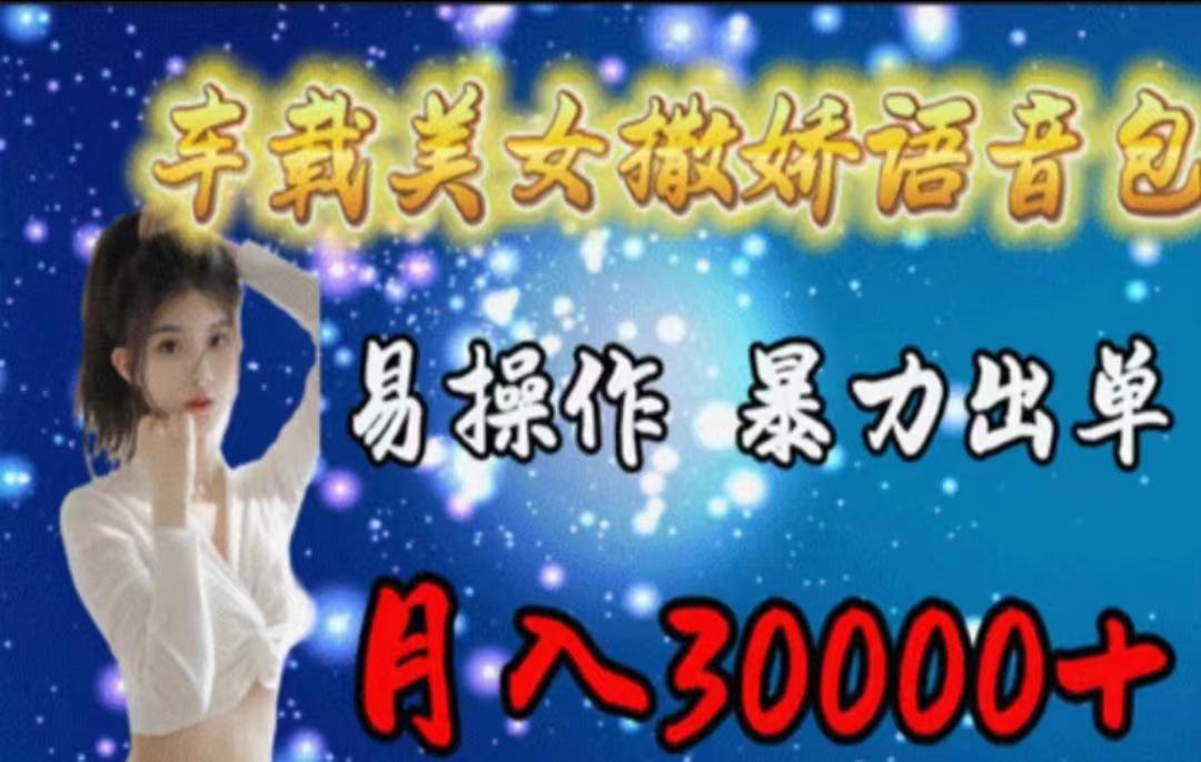 车载美女撒娇语音包，执行就出单，月入3000＋，小白看完课程就能马上实操 - 创享网-创享网