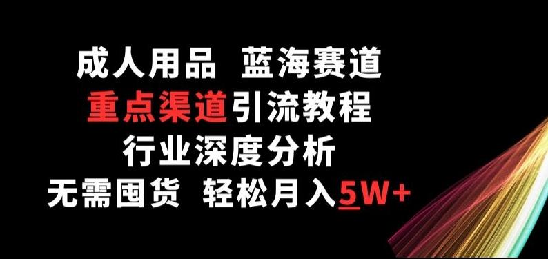 成人用品，蓝海赛道，重点渠道引流教程，行业深度分析，无需囤货，轻松月入5W+【揭秘】 - 创享网-创享网