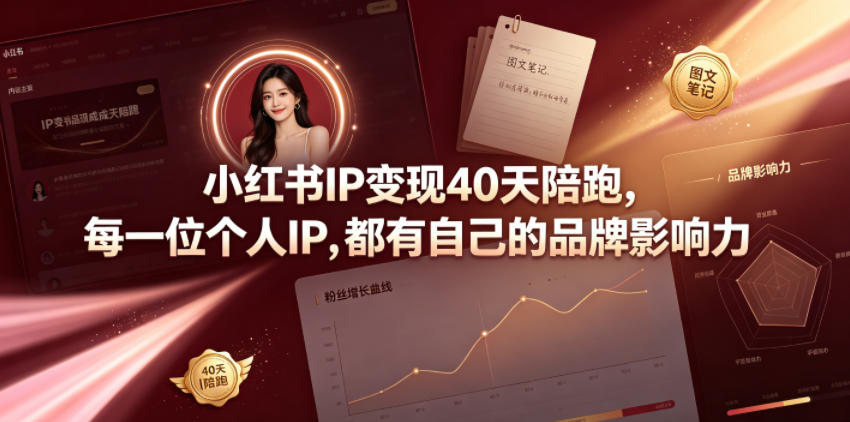 小红书IP变现40天陪跑，每一位个人IP，都有自己的品牌影响力 - 创享网-创享网