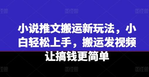 小说推文搬运新玩法，小白轻松上手，搬运发视频让搞钱更简单 - 创享网-创享网