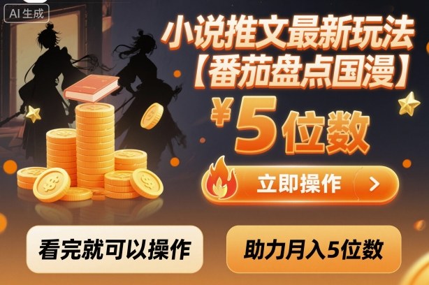 小说推文最新玩法，助力月入5位数【番茄盘点国漫】玩法，看完就可以操作-创享网