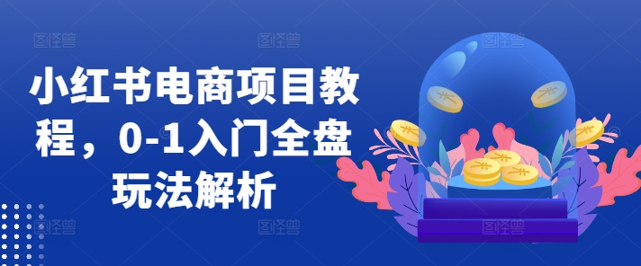 小红书电商项目教程，0-1入门全盘玩法解析 - 创享网-创享网