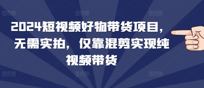 2024短视频好物带货项目，无需实拍，仅靠混剪实现纯视频带货 - 创享网-创享网