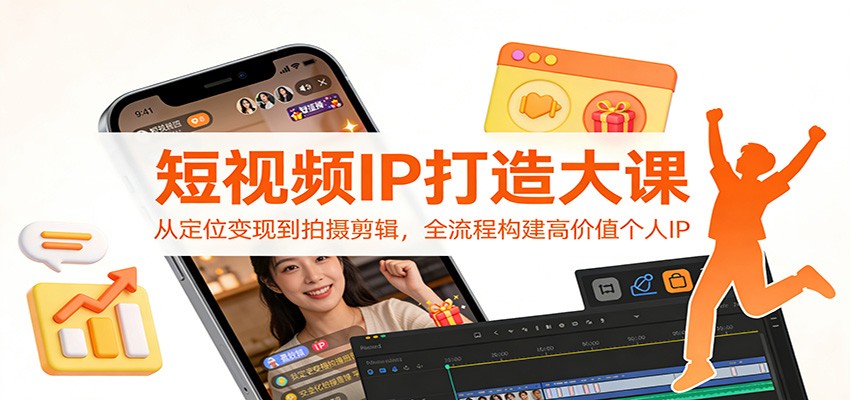 短视频IP打造大课：从定位变现到拍摄剪辑，全流程构建高价值个人IP-创享网