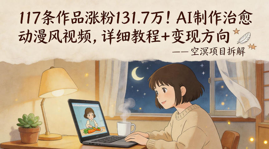 117条作品涨粉131.7W！AI制作治愈动漫风视频，详细教程+变现方向-创享网
