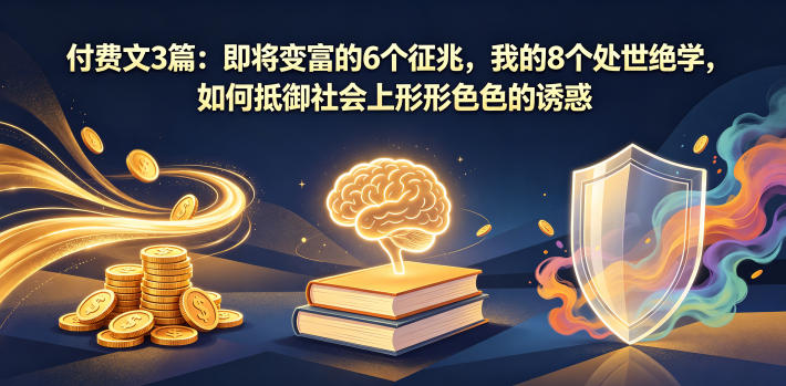 付费文3篇：即将变富的6个征兆，我的8个处世绝学，如何抵御社会上形形色色的诱惑 - 创享网-创享网