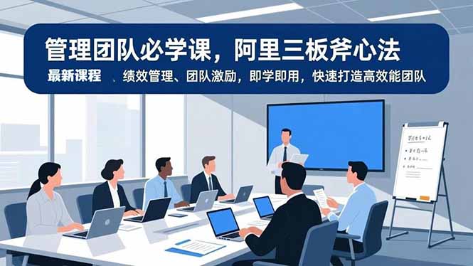 管理团队必学课，阿里三板斧心法、绩效管理、团队激励，即学即用，快速打造高效能团队-创享网