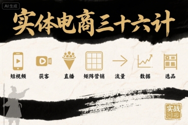 实体电商三十六计，短视频-获客-直播-矩阵营销-流量-数据-选品 - 创享网-创享网