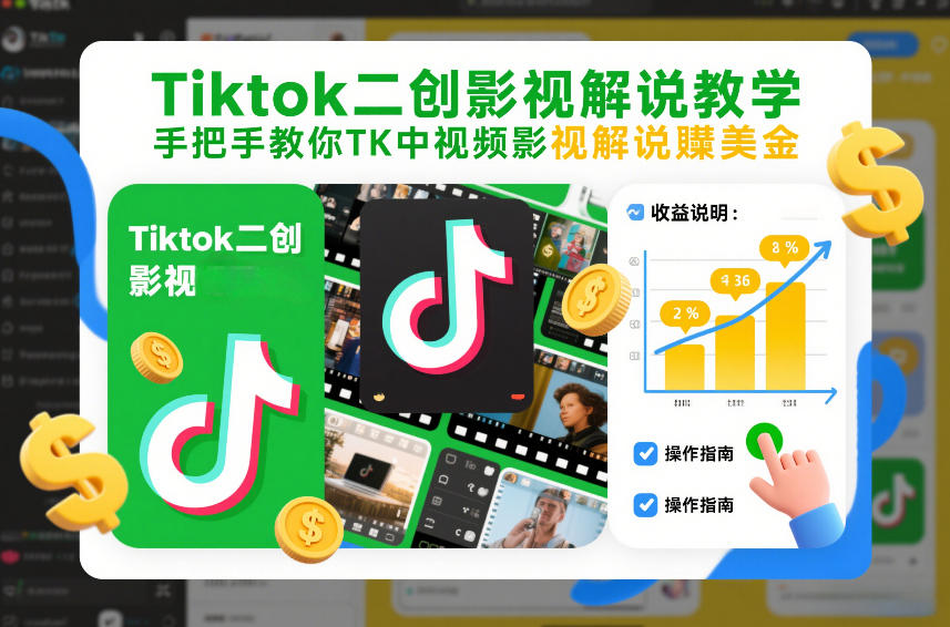 Tiktok二创影视解说教学，手把手教你TK中视频影视解说賺美金(更新26年1月) - 创享网-创享网