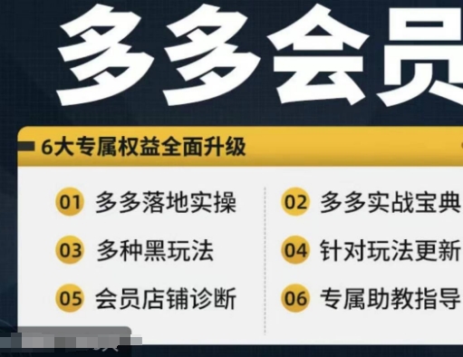 拼多多会员，拼多多实战宝典+实战落地实操，从新手到高阶内容全面覆盖 - 创享网-创享网