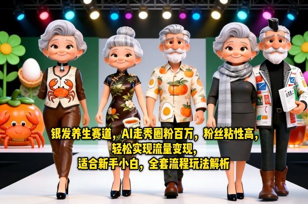 银发养生赛道，AI走秀圈粉百万，粉丝粘性高，轻松实现流量变现，适合新手小白，全套流程玩法解析 - 创享网-创享网