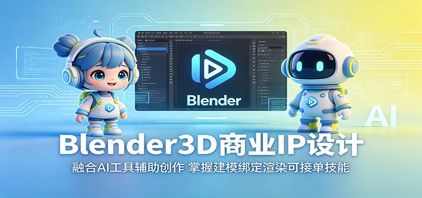 Blender3D商业IP设计：融合AI工具辅助创作，掌握建模绑定渲染可接单技能-创享网