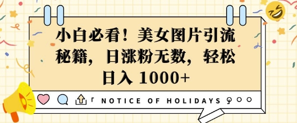 小白必看，美女图片引流秘籍，日涨粉无数，轻松日入几张【揭秘】 - 创享网-创享网