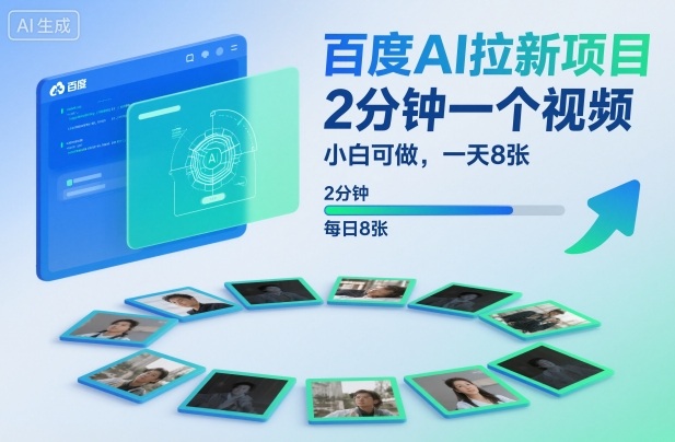百度AI拉新项目，2分钟一个视频，小白可做，一天8张【附案例+保姆级教程】-创享网
