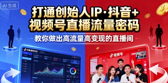25年直播9-10两期线下课，打通创始人IP，抖音+视频号直播流量密码，教你做出高流量高变现的直播间 - 创享网-创享网