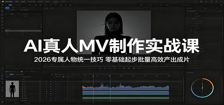 AI真人MV制作实战课：2026专属人物统一技巧，零基础起步批量高效产出成片-创享网