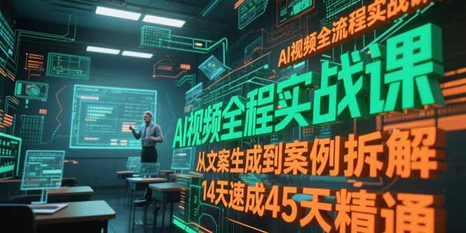 AI视频全流程实战课，从文案生成到案例拆解，14天速成45天精通 - 创享网-创享网
