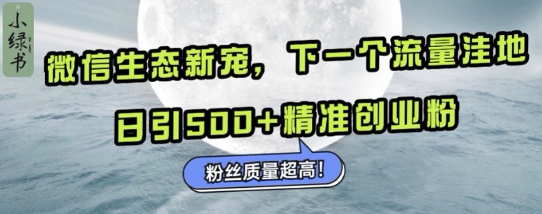 微信生态新宠小绿书：下一个流量洼地，日引500+精准创业粉，粉丝质量超高 - 创享网-创享网