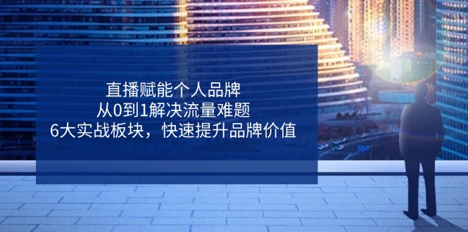 直播赋能个人品牌，从0到1解决流量难题，6大实战板块，快速提升品牌价值 - 创享网-创享网