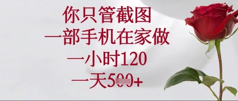 你只管截图，一部手机在家操作，一小时120.一天5张【揭秘】 - 创享网-创享网