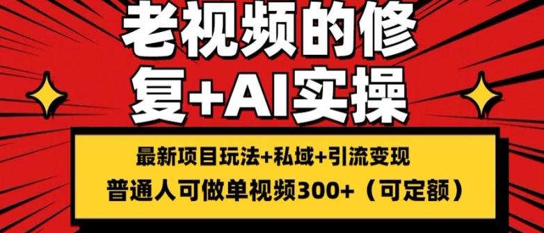 修复老视频的玩法，搬砖+引流的变现(可持久)，单条收益300+【揭秘】 - 创享网-创享网