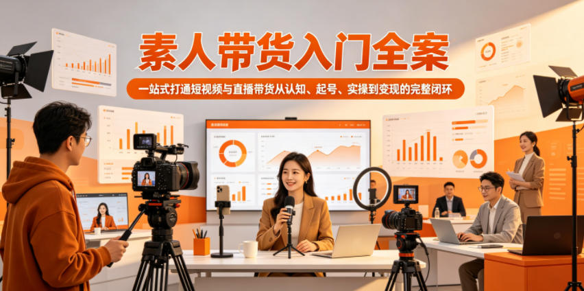 素人带货入门全案，一站式打通短视频与直播带货从认知、起号、实操到变现的完整闭环-创享网