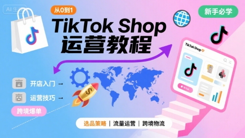TikTok Shop从0到1运营教程，TikTok跨境电商新手必学课程 - 创享网-创享网