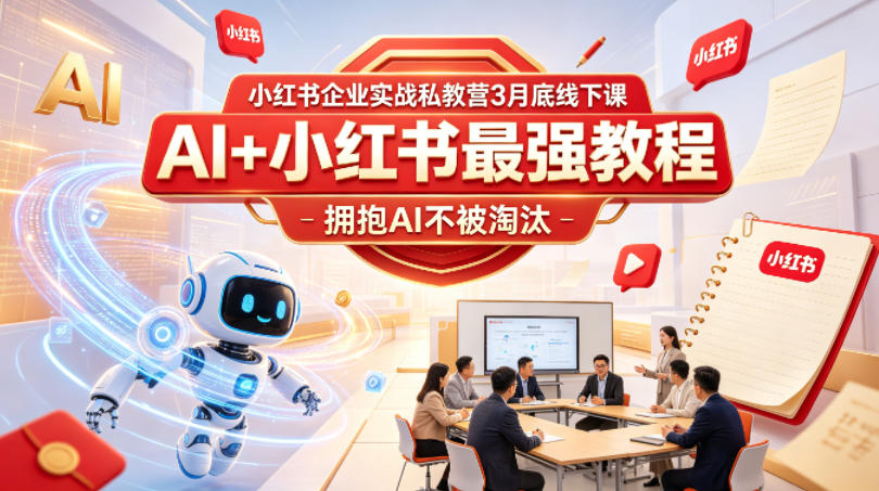 小红书企业实战私教营3月底线下课，AI+小红书最强教程，拥抱AI不被淘汰 - 创享网-创享网