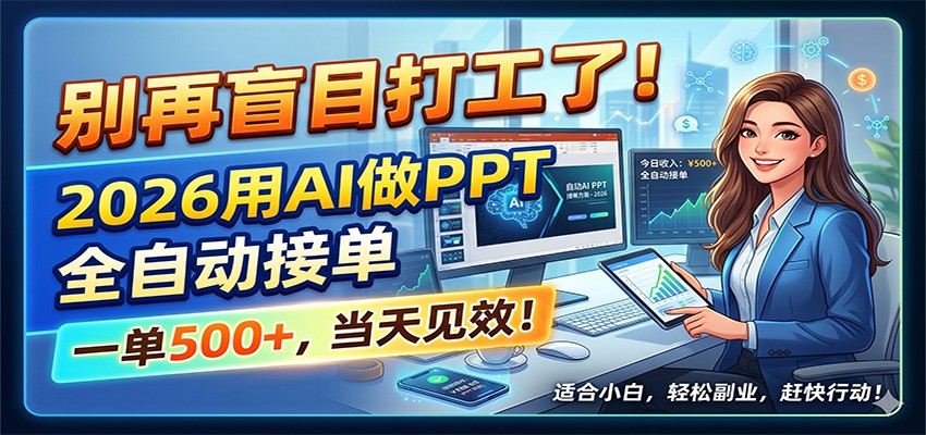 别再盲目打工了！2026用AI做PPT全自动接单，一单5张+，当天见效！ - 创享网-创享网