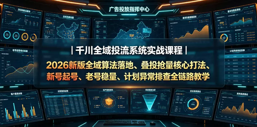 2026千川全域算法全新改版，盲目投流只会持续亏损，叠投抢量全套实操课来了-创享网