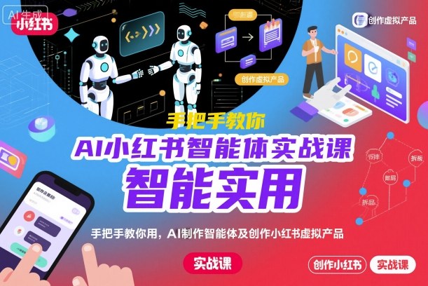 AI小红书智能体实战课,手把手教你用AI制作智能体及创作小红书虚拟产品,提效+内容商业化-创享网