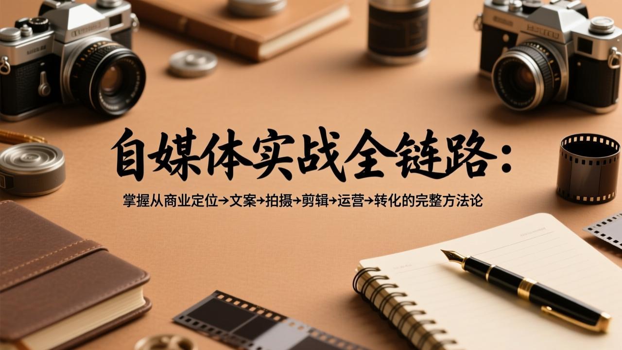 自媒体实战全链路：掌握从商业定位→文案→拍摄→剪辑→运营→转化的完整方法论-创享网