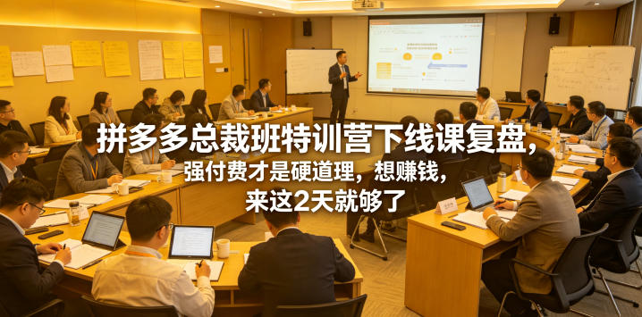 拼多多总裁班特训营下线课复盘，强付费才是硬道理，想賺钱，来这2天就够了-创享网