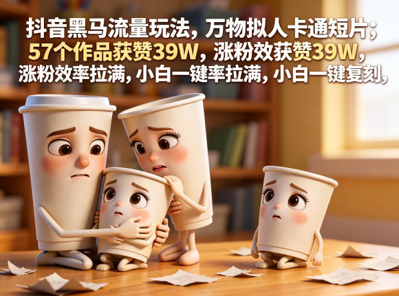 抖音黑马流量玩法，万物拟人卡通短片，57个作品获赞39W，涨粉效率拉满，小白一键复刻，保姆级拆解-创享网
