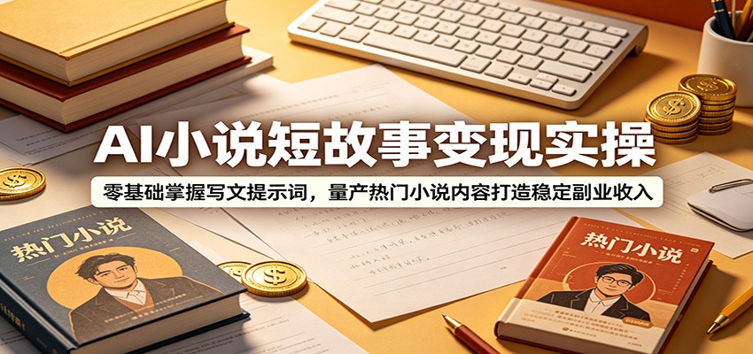 AI小说短故事变现实操：零基础掌握写文提示词，量产热门小说内容打造稳定副业收入 - 创享网-创享网