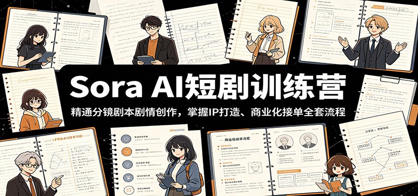 Sora AI短剧训练营：精通分镜剧本剧情创作，掌握IP打造、商业化接单全套流程-创享网