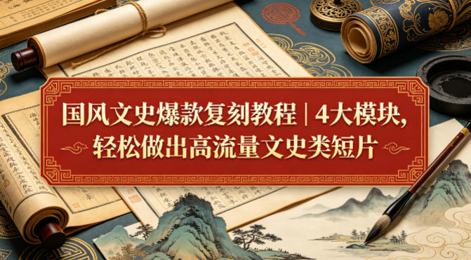 国风文史爆款复刻教程｜4大模块，轻松做出高流量文史类短片-创享网